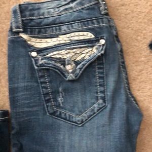 Miss me, bootcut jeans w/wings-size 28